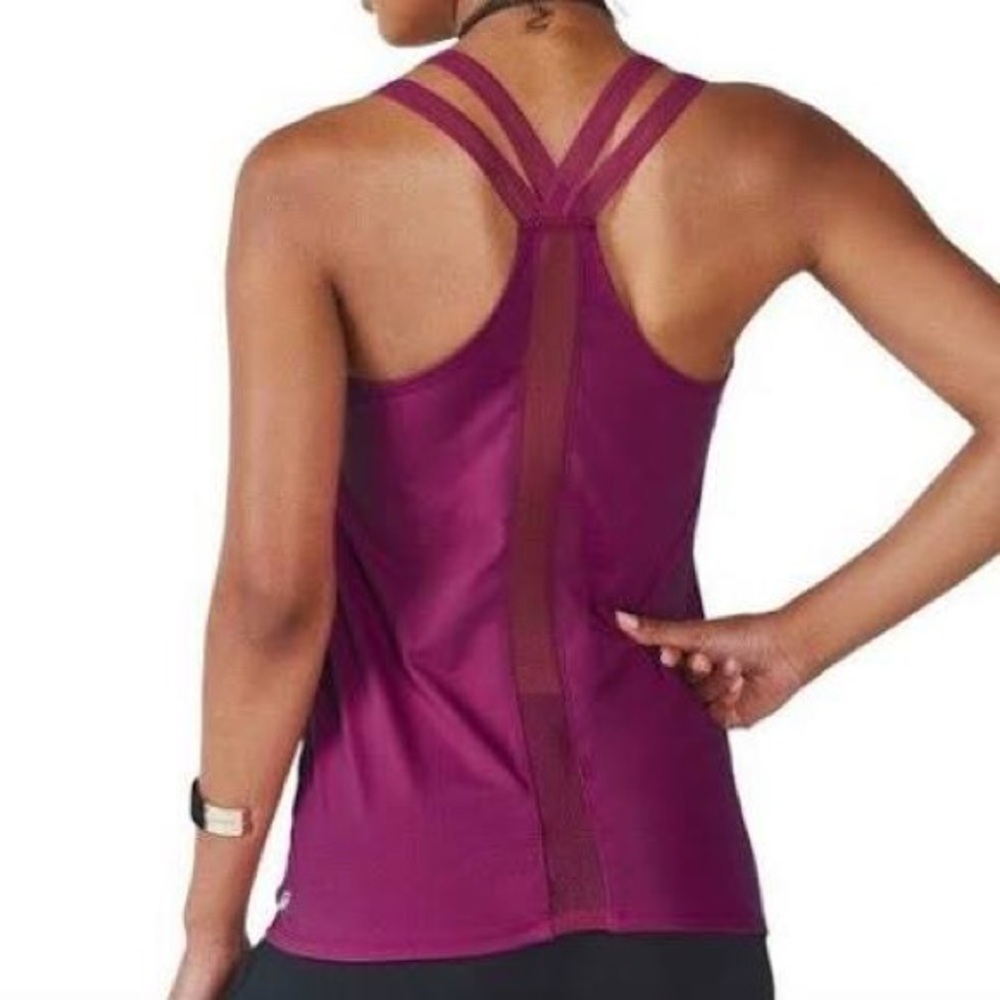 2 for 30✨Fabletics Magenta Athleisure Mesh Razor Back Tank Size M